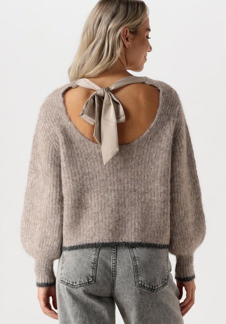 CO'COUTURE Pull CORALIECC BOW LS RIB KNIT en gris - large