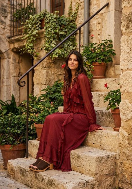 DANTE6 Robe maxi ELIVIA CHIFFON MAXI DRESS Bordeaux - large