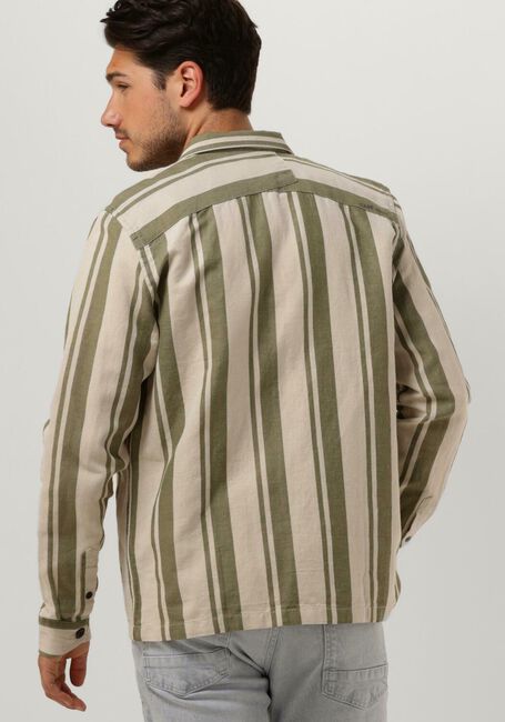 CAST IRON Surchemise LONG SLEEVE SHIRT SANBORN TWILL STRIPE en beige - large