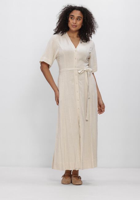 Beige SELECTED WOMEN Maxi jurk SLFVIVA REGULAR LINEN BLEND DRESS - large