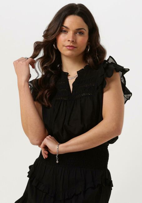 NOTRE-V Haut VOILE TOP SHORT SLEEVES en noir - large