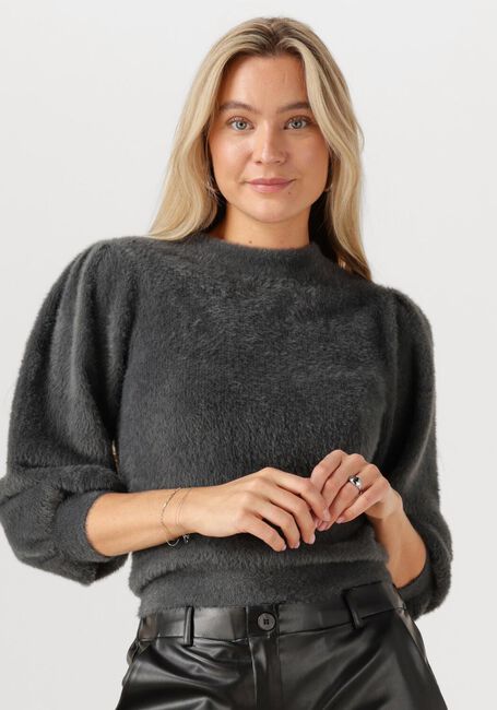 Donkergrijze CATWALK JUNKIE Trui FUZZY PUFF SLEEVE KNIT - large
