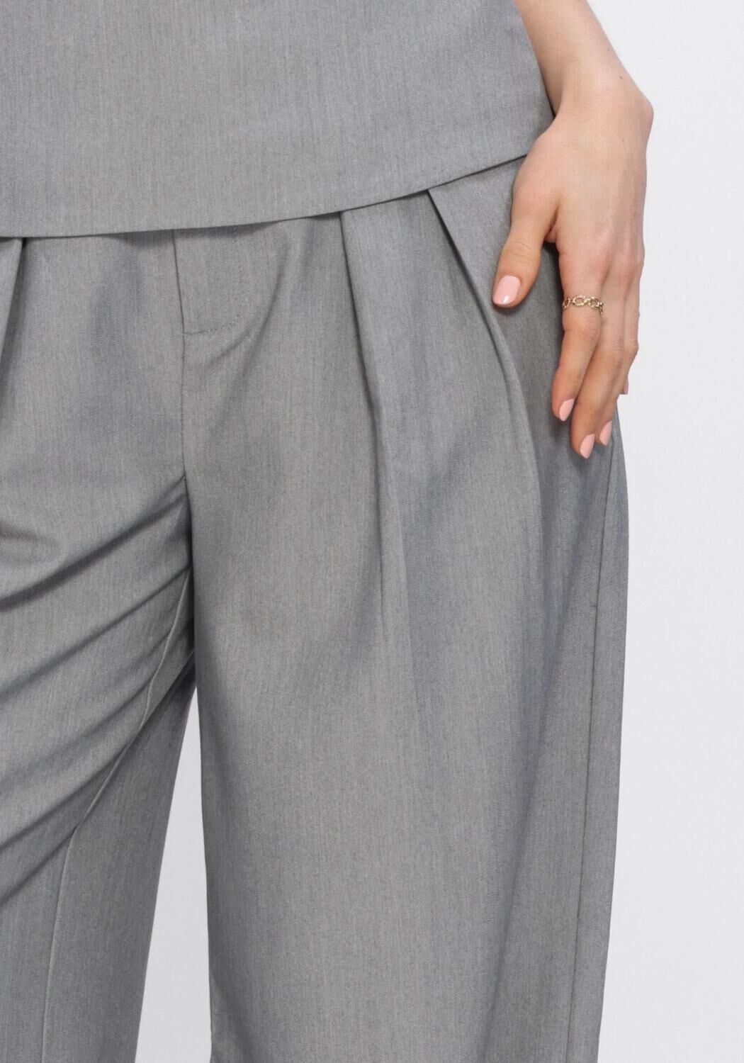 MY ESSENTIAL WARDROBE MWHANNA LUNA HIGH WIDE PANT Pantalons Gris clair - large