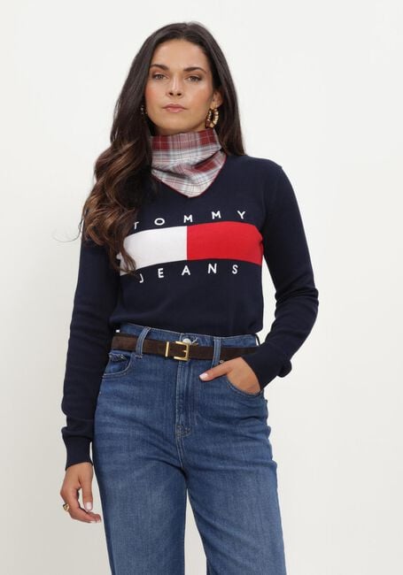 TOMMY JEANS Chandail TJW FLAG CREW NECK SWEATER EXT Bleu fonc&eacute; - large