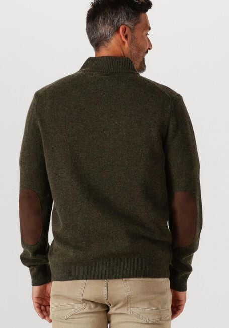 Donkergroene BARBOUR Trui ESSENTIAL PATCH HALF ZIP KNITTED JUMPER - large