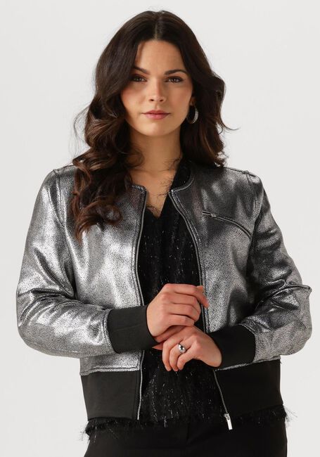 JANSEN AMSTERDAM Jack CS 271 BOMBER WITH ZIPPER en argent - large