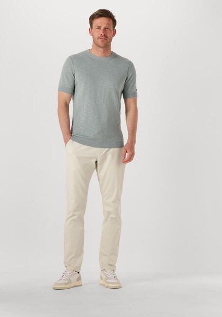 Lichtgrijze CAST IRON T-shirt COTTON BLEND SLUB - large