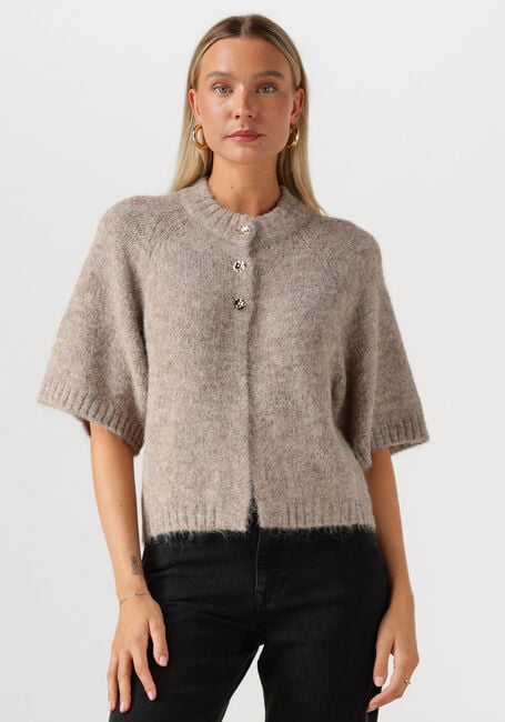 Beige NEO NOIR Vest BENUTA FLUFFY KNIT CARDIGAN - large