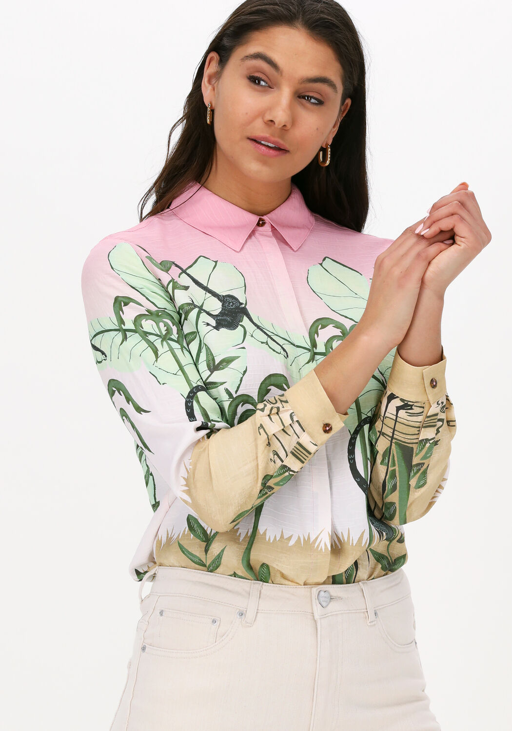 multi scotch soda blouse relaxed fit shirt with placement print