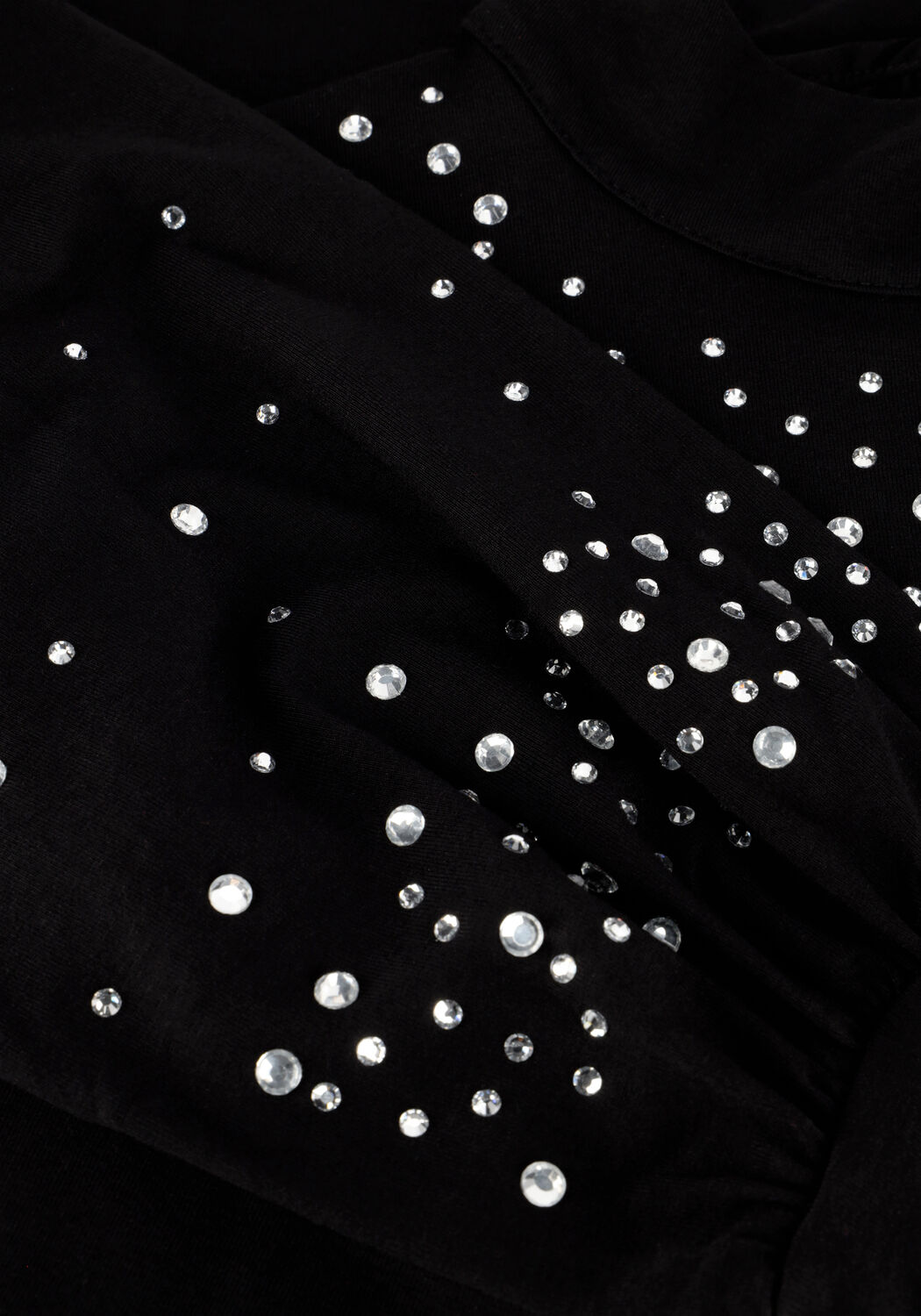 Zwarte JANSEN AMSTERDAM Tops & T-shirts V183 TURTLE RHINESTONES TOP - large