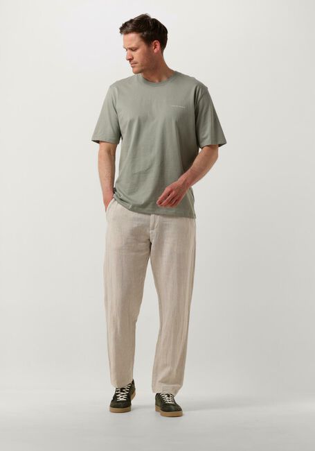 Beige SELECTED HOMME Pantalon SLH196-STRAIGHT MADS LINEN PANT - large