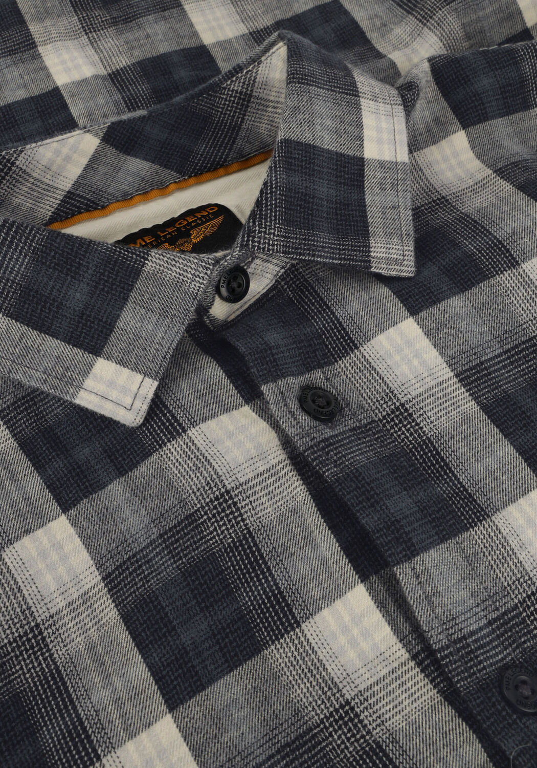 Grijze PME LEGEND Overhemden LONG SLEEVE SHIRT TWILL YARNDYED CHECK - large