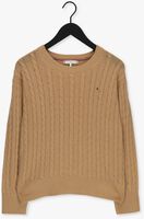 Camel TOMMY HILFIGER Trui SOFTWOOL CABLE C-NK SWEATER