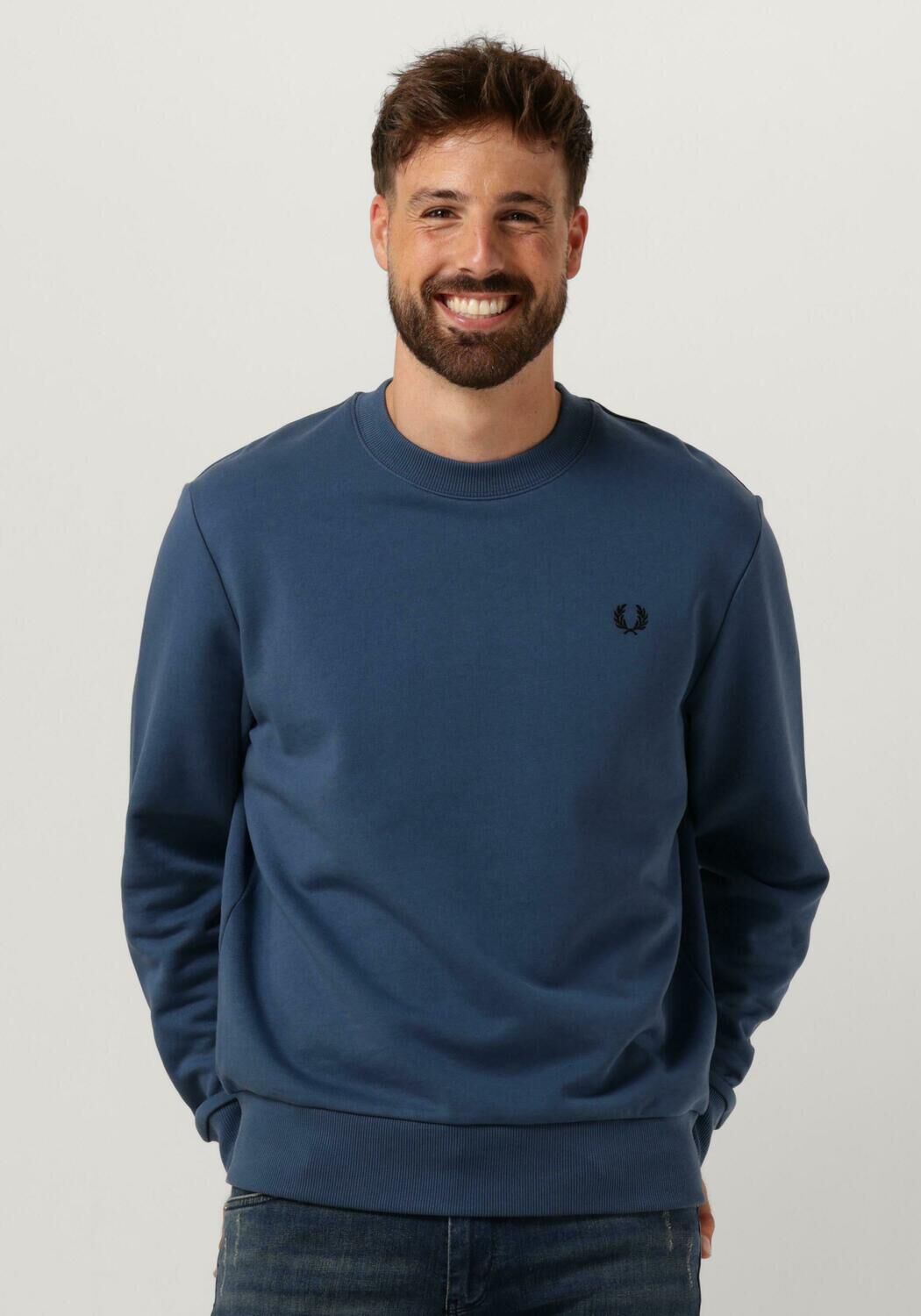 Blauwe FRED PERRY Trui CREW NECK SWEATSHIRT Omoda