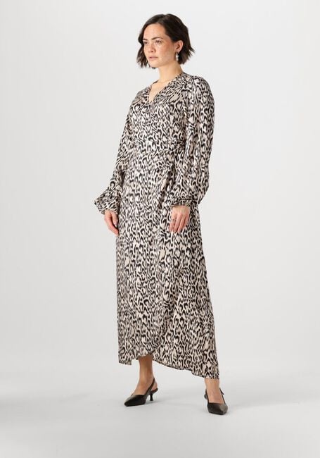 Bruine JANSEN AMSTERDAM Maxi jurk REBECCA JURK WA 564 WRAP LONG SLEEVE - large