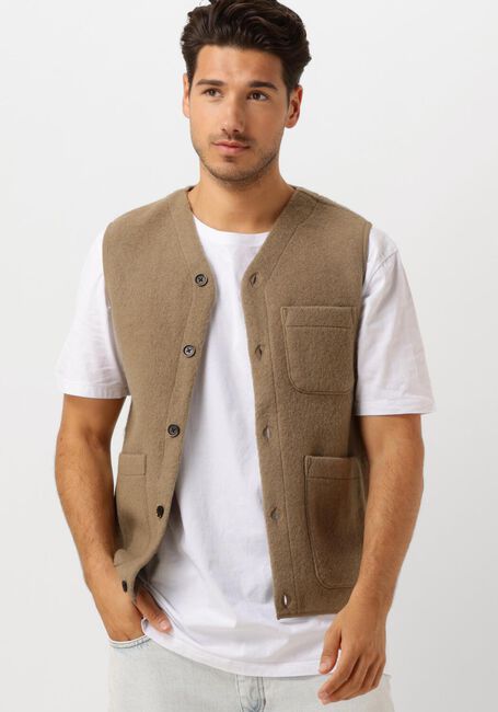 ANERKJENDT Gilet AKRASMUS BOILED WOOL en marron - large