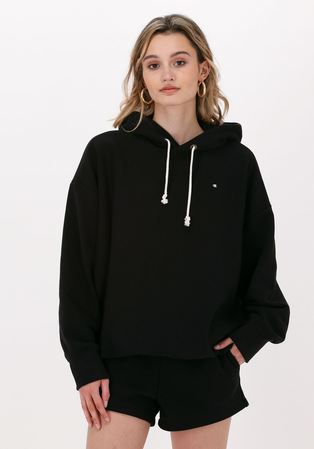 Zwarte CHAMPION Trui HOODED SWEATSHIRT DMS PLAIN Omoda