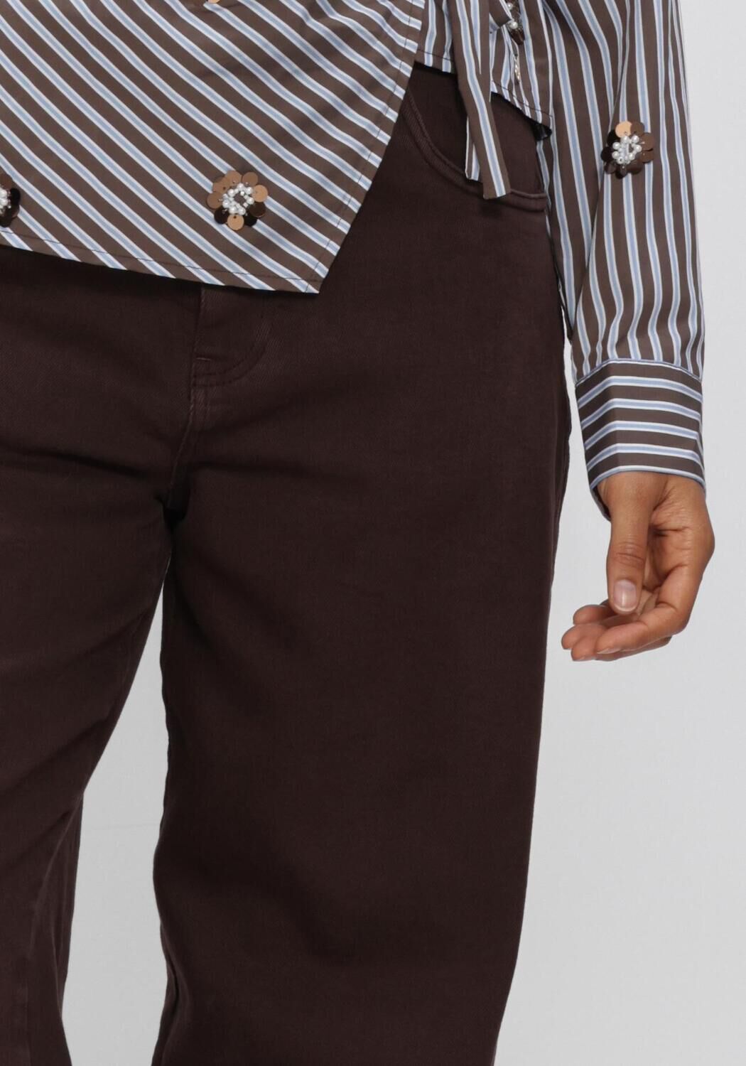 Bruine NUKUS Wijde broek PETRA PANTS - large