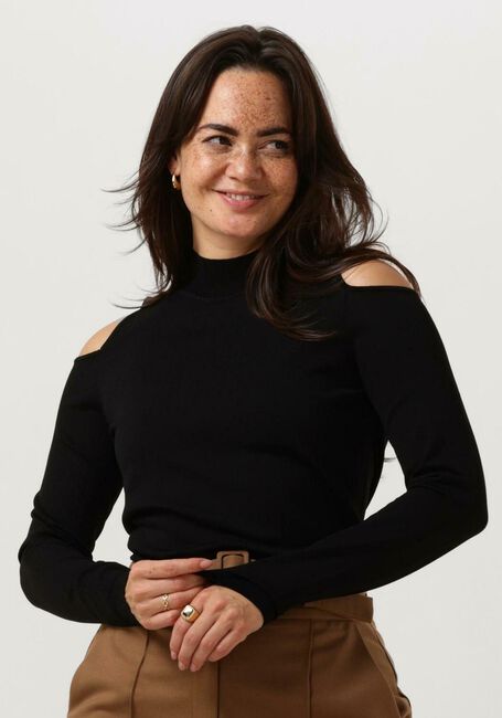 SUMMUM Pull BARE SHOULDER TOP DULL VISCOSE POLYAMIDE KNIT en noir - large