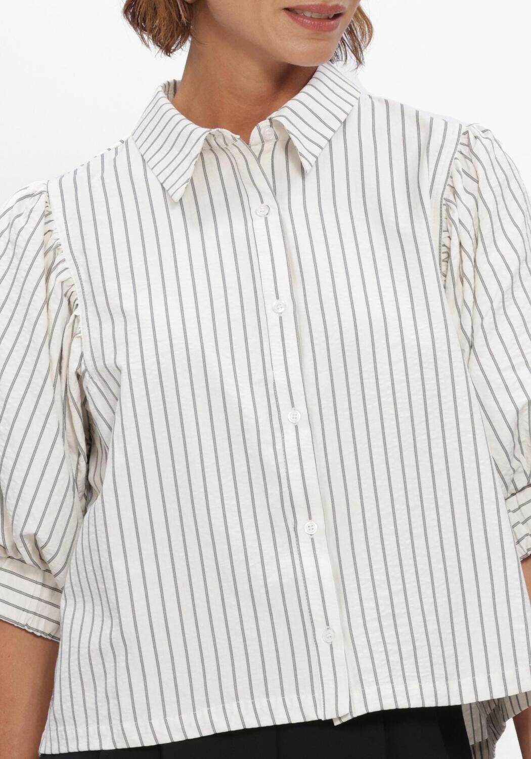 NEO NOIR ETTA SLIM STRIPE SHIRT Blouses &Eacute;cru - large