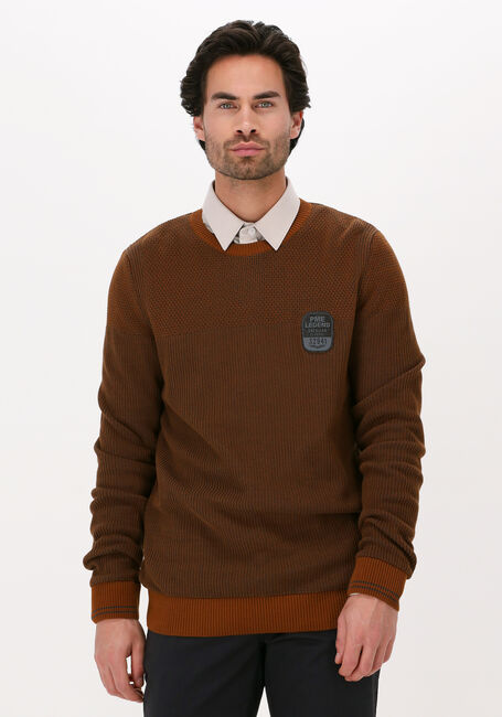 PME LEGEND Pull R-NECK COTTON PLATED en marron - large