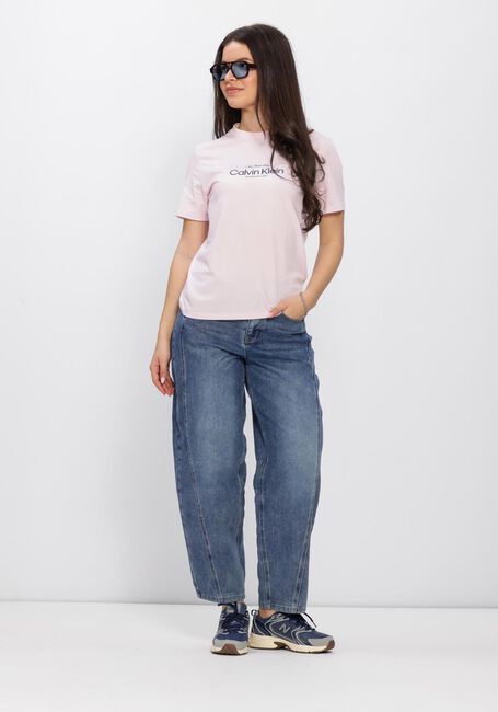 Lichtroze CALVIN KLEIN T-shirt SS CLASSIC CK NYC LOGO TEE - large