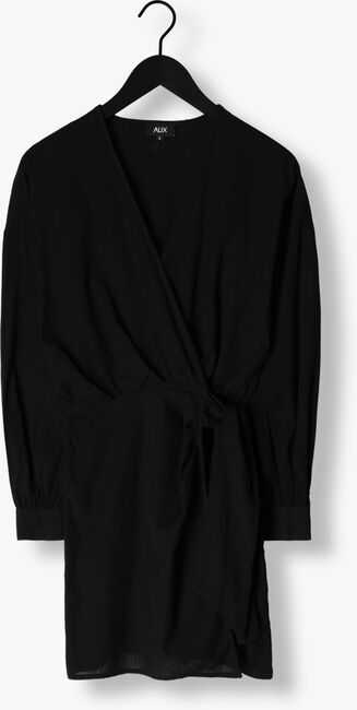 Zwarte ALIX THE LABEL Mini jurk LADIES WOVEN LINEN LOOK WRAP DRESS - large