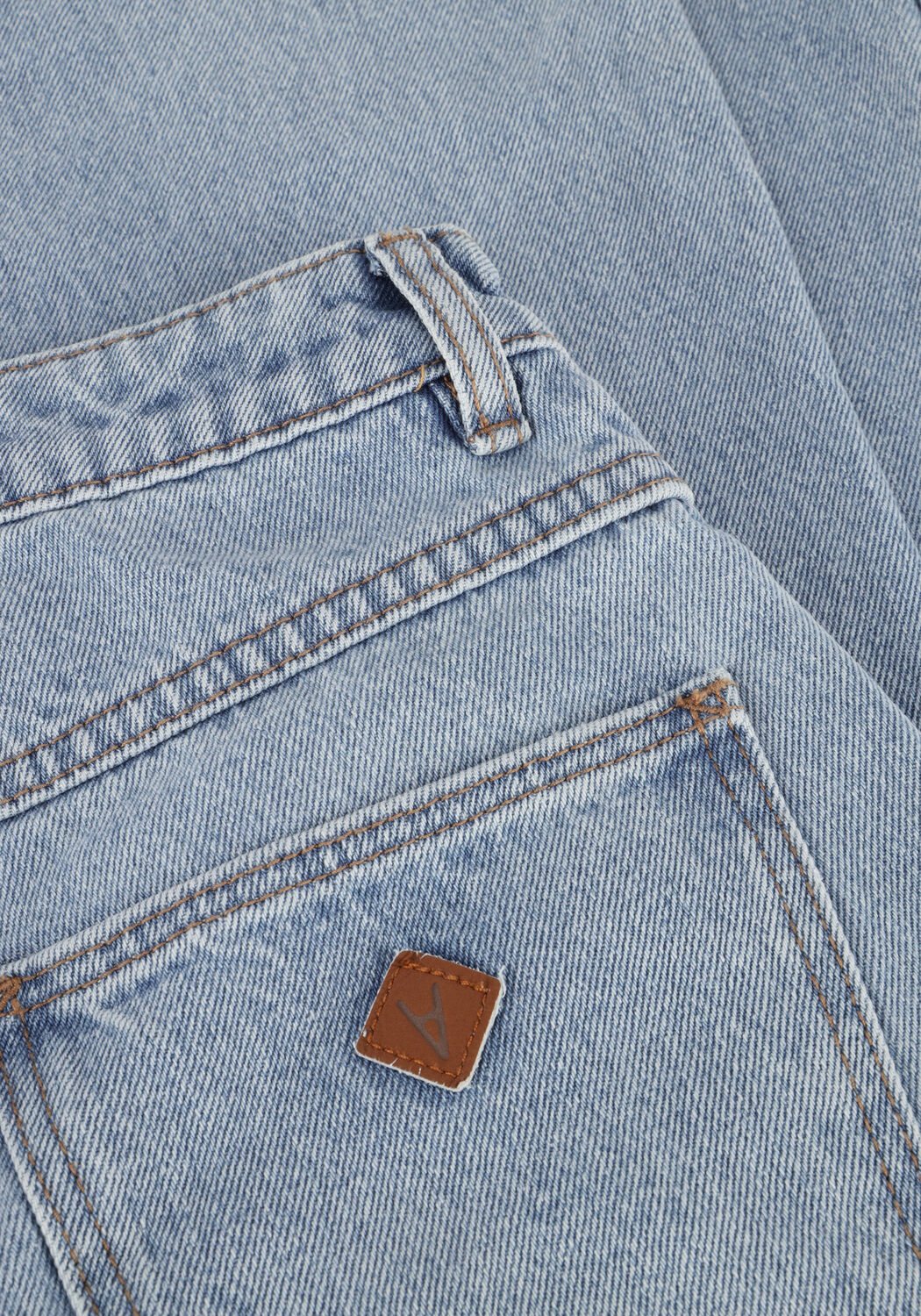 Lichtblauwe ABRAND JEANS Straight leg jeans SUPER WIDE LORETTA - large