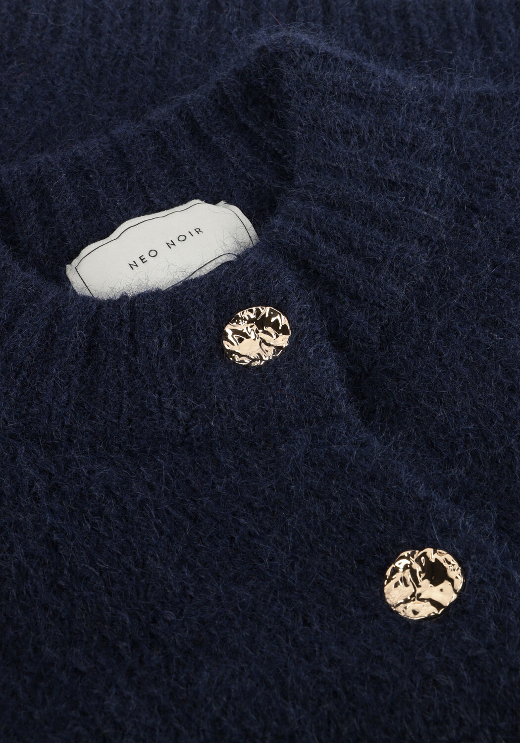 Donkerblauwe NEO NOIR Trui BENUTA FLUFFY KNIT CARDIGAN - large