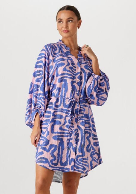 POM AMSTERDAM Mini robe DRESS WAVES PINK LINEN en multicolore - large
