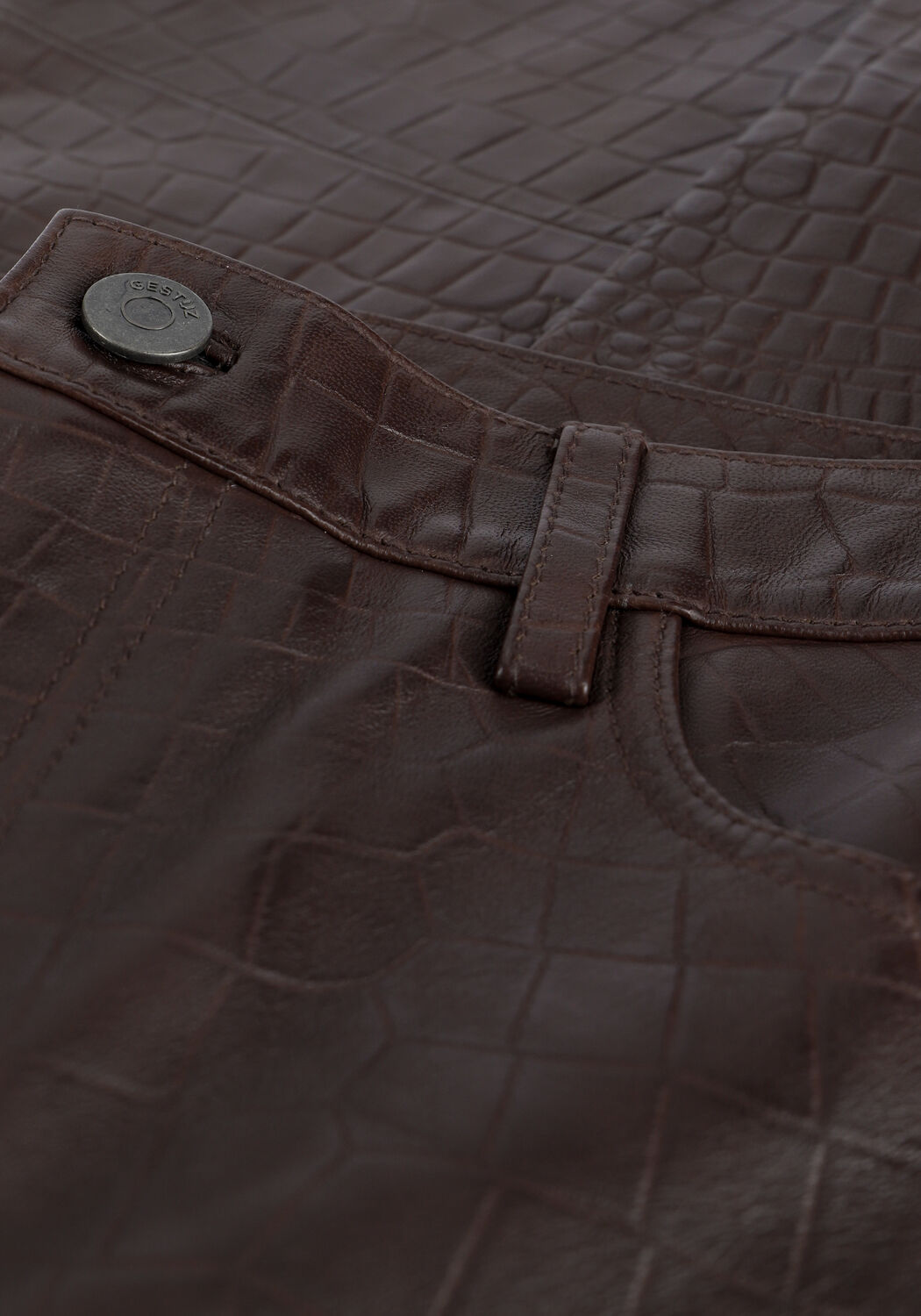 GESTUZ Pantalon large SALLY GZ HW PANTS en marron - large