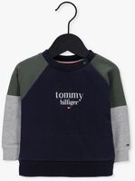 Donkerblauwe TOMMY HILFIGER Sweater BABY LOGO COLORBLOCK CREWNECK SWEATER - medium