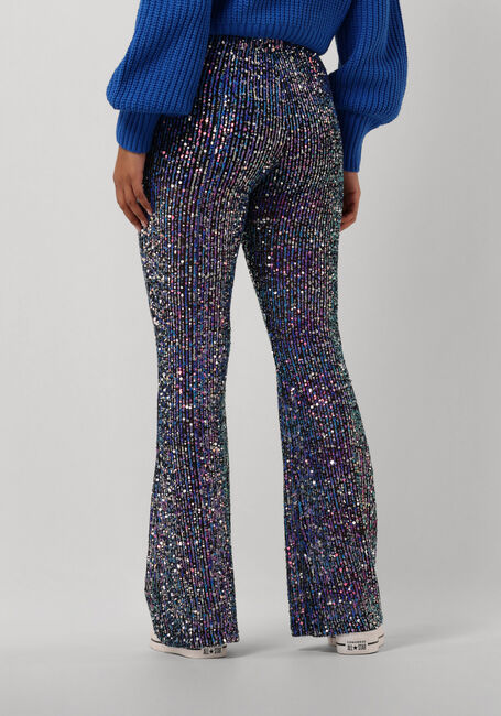 COLOURFUL REBEL Pantalon évasé STEFFIE SEQUINS FLARE en bleu - large