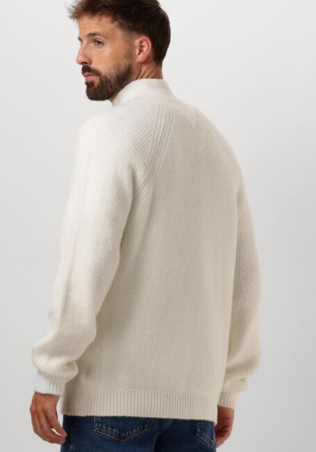 TOMMY JEANS Pull TJM REG 1/4 ZIP RAGLAN BADGE en blanc - large