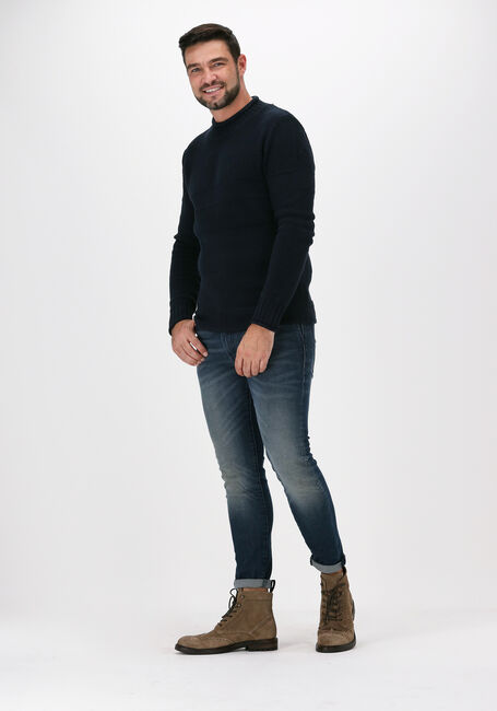 SELECTED MEN Pull SLHMALIK LS KNIT ROLL HIGHNECK en bleu - large