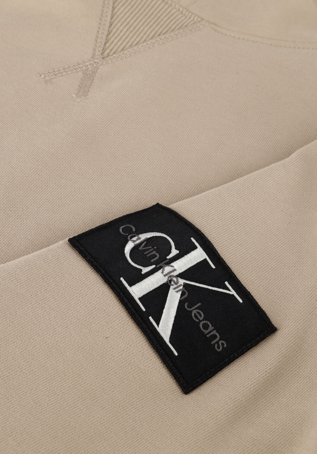 Beige CALVIN KLEIN Sweater BADGE HOODIE - large