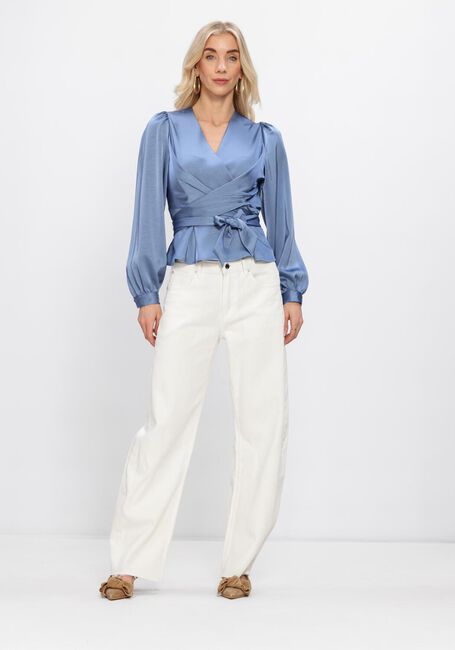 Blauwe NEO NOIR  RISTA HEAVY SATEEN BLOUSE - large