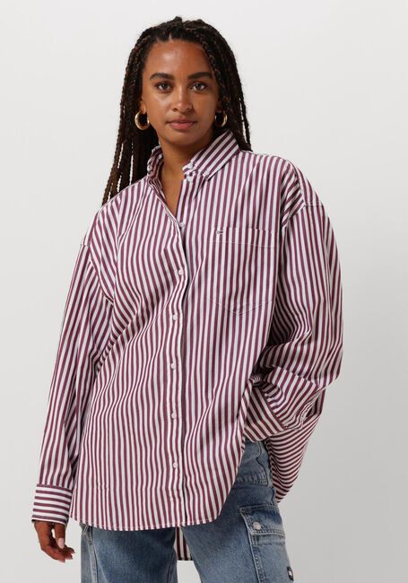 TOMMY JEANS TJW OVS PINSTRIPE SH Blouses en rouge - large