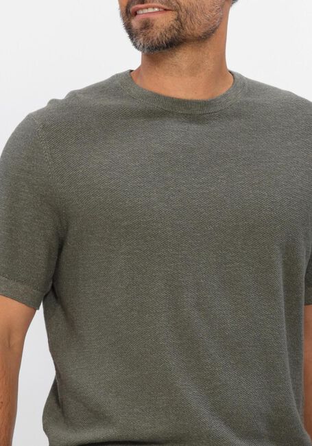 PROFUOMO T-shirt T-SHIRT CREW NECK COTTON LINEN en vert - large