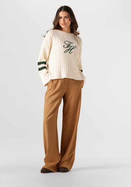 Creme TOMMY HILFIGER Top TEXTURED GRAPHIC C-NK LS SWT - large