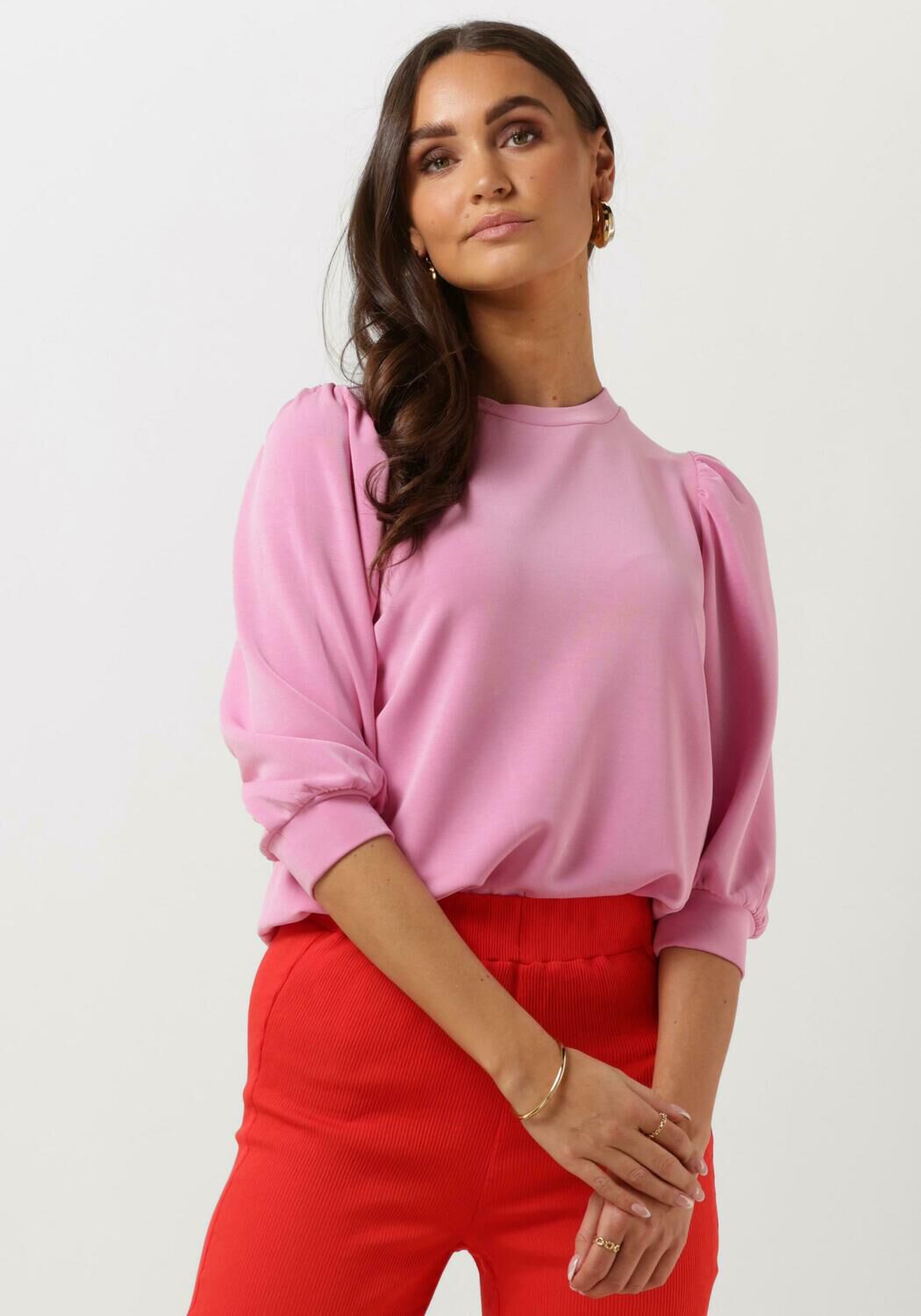 Roze SELECTED FEMME Sweater SLFTENNY 3 4 SWEAT TOP Omoda