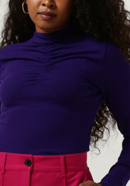 JANSEN AMSTERDAM Col roulé CJ198 CREPE JERSEY TOP WITH WRINKLING AT TURTLE NECK en violet - large