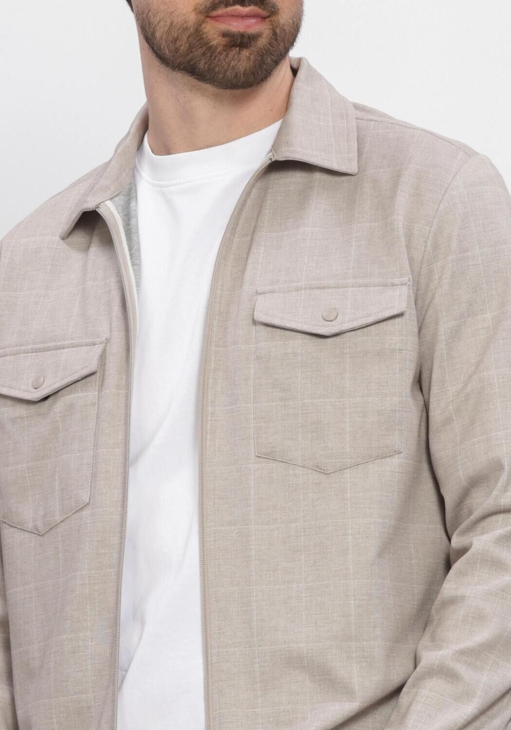 Beige BLUE INDUSTRY  OVERSHIRT STRETCH - large