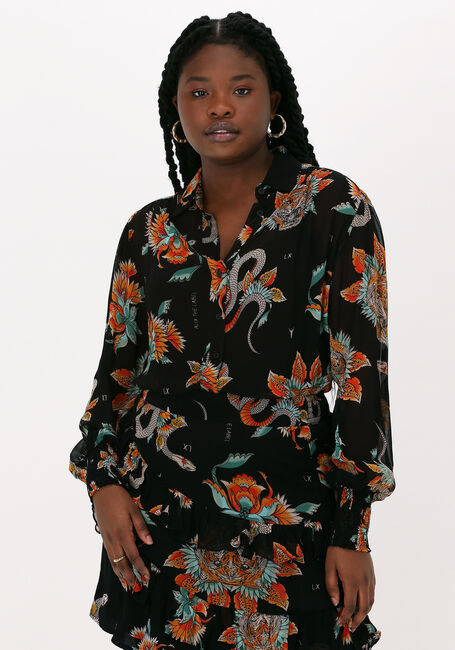 Zwarte ALIX THE LABEL  LADIES WOVEN FANCY CHIFFON BLOUSE - large