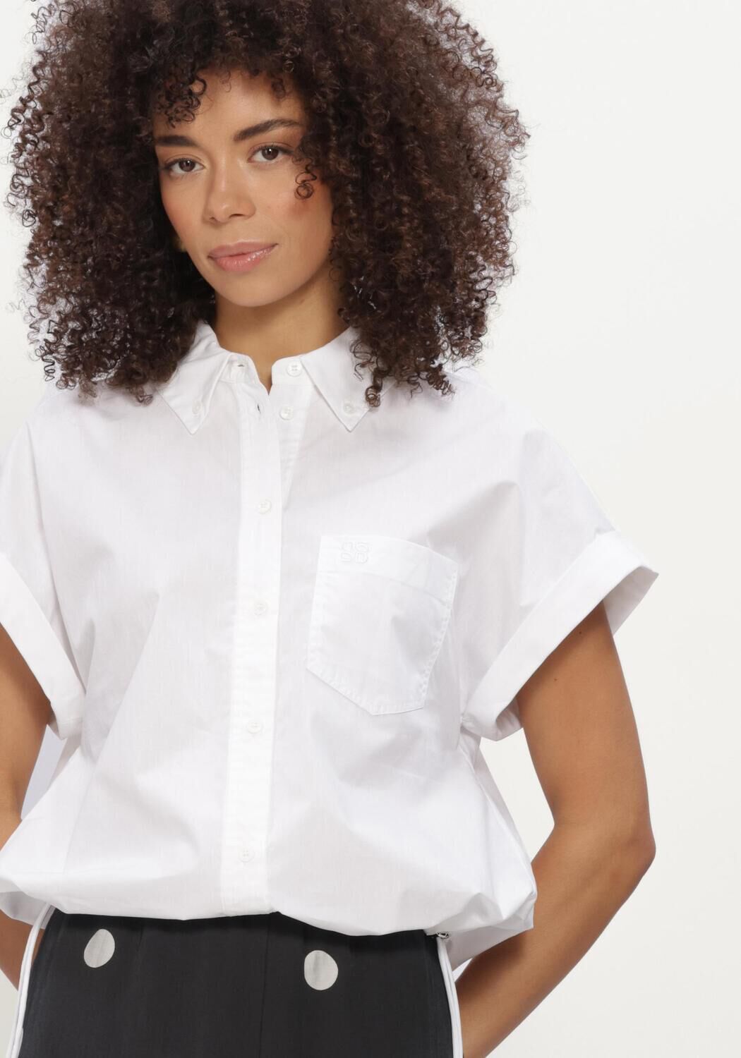 Witte DANTE6  ECLAT CAP-SLEEVE BUTTON DOWN SHIRT - large