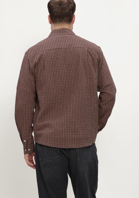 Bruine RESTER&Ouml;DS Casual overhemd RTKAI CHECKED SHIRT - large