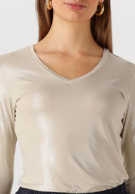 Beige SUMMUM Top TOP LONGSLEEVE FLUID COATED - large