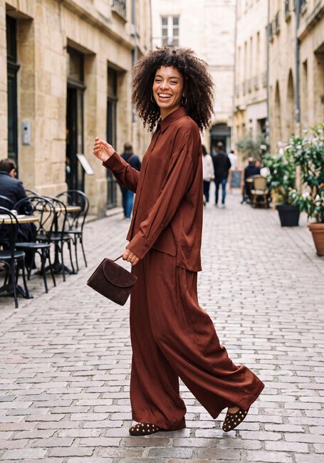 Bordeaux DRYKORN Wijde broek TWEEZER - large