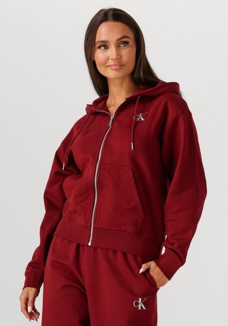 CALVIN KLEIN Chandail MONOLOGO FRENCH TERRY FZ BF HOOD Bordeaux - large