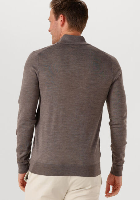Bruine PROFUOMO Trui PULLOVER HALF ZIP MERINO - large